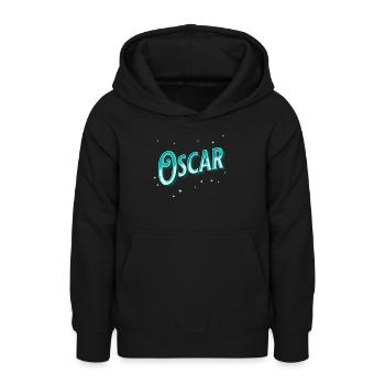 Oscar Namen personalisiert - Teenager Hoodie - Schwarz - Vorne - AI Model Teenager Male light (155cm)