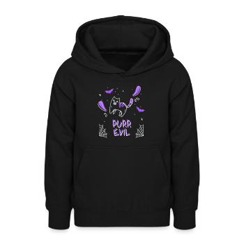 PURR EVIL Halloween T-shirt & Hoddie Design - Teenager Hoodie - Schwarz - Vorne - AI Model Teenager Male light (155cm)