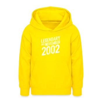 20th Birthday Gift Legendary Since November 2002 2 - Teenager Hoodie - Gelb - Vorne - AI Model Teenager Male dark (155cm)
