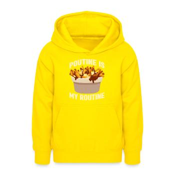 Poutine Canada Spécialité de restauration rapide - Sweat à capuche Ado - jaune - Devant - AI Model Teenager Male dark (155cm)
