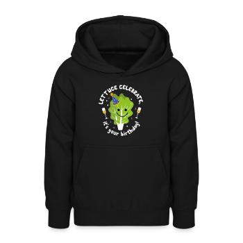 Salade végétalienne Anniversaire Salutations Jour natal - Sweat à capuche Ado - noir - Devant - AI Model Teenager Male light (155cm)