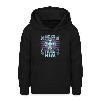 Christlicher Spruch Jesus Christus, Kreuz - Teenager Hoodie - Schwarz - Vorne - AI Model Teenager Male light (155cm)
