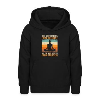 Sérénité Méditation Yoga Fan Spirituel - Sweat à capuche Ado - noir - Devant - AI Model Teenager Male light (155cm)