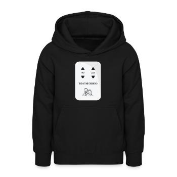 Socket Jokes Grounded Strict Parents Puns - Teen Hoodie - black - Front - AI Model Teenager Male light (155cm)