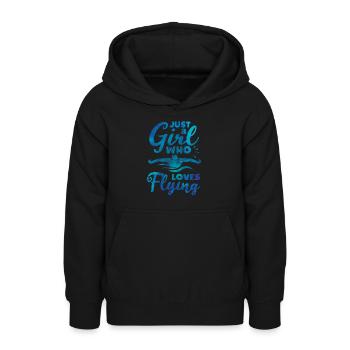 Schwimmen Lustige Schwimmer Mädchen Nur ein Mädche - Teenager Hoodie - Schwarz - Vorne - AI Model Teenager Male light (155cm)