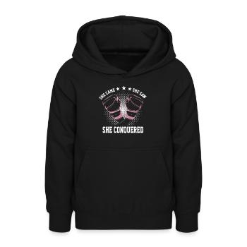 Women Boxing Gift She Came She Shaw She Conquered - Teenager Hoodie - Schwarz - Vorne - AI Model Teenager Male light (155cm)