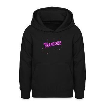 Nom Françoise personnalisé - Sweat à capuche Ado - noir - Devant - AI Model Teenager Male light (155cm)