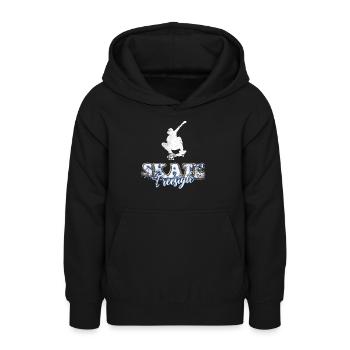 Skateboard Freestyle - Teenager Hoodie - Schwarz - Vorne - AI Model Teenager Male light (155cm)