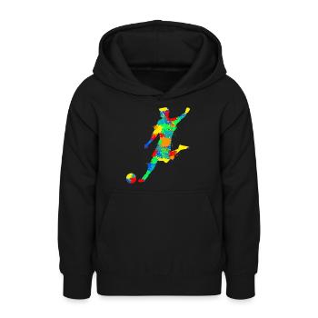Fußball Fußballer Jungen Kinder - Teenager Hoodie - Schwarz - Vorne - AI Model Teenager Male light (155cm)