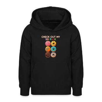 Découvrez mon pack de six beignets gourmands Donut Gym Lover Lover - Sweat à capuche Ado - noir - Devant - AI Model Teenager Male light (155cm)