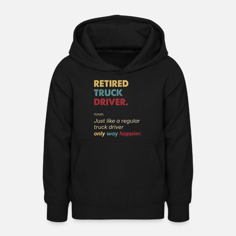 Camionneur Retrait Conception de définition rétro - Sweat à capuche Ado - noir