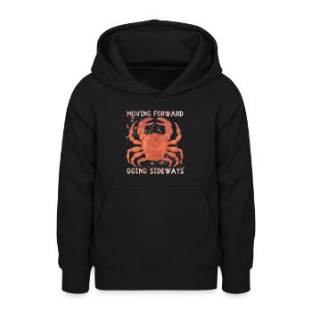 Crabe, crabe de mer, crustacé drôle de dicton - Sweat à capuche Ado - noir - Devant - AI Model Teenager Male light (155cm)