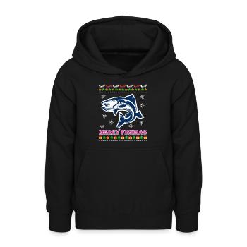 Angel Weihnachten Merry Fishmas Angler - Teenager Hoodie - Schwarz - Vorne - AI Model Teenager Male light (155cm)