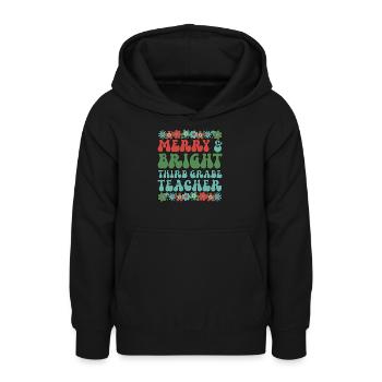 3rd Grade Teacher Christmas Third Grade Team Xmas - Teen Hoodie - black - Front - AI Model Teenager Male light (155cm)