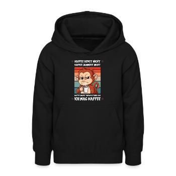 Kaffee Redet Nicht Kaffee Jammert Nicht Affe - Teenager Hoodie - Schwarz - Vorne - AI Model Teenager Male light (155cm)