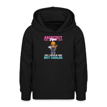 Architecte Maman comme une maman régulière mais plus cool - Sweat à capuche Ado - noir - Devant - AI Model Teenager Male light (155cm)