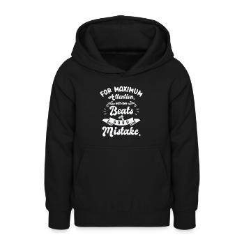 Attention maximale Bonnes erreurs - Sweat à capuche Ado - noir - Devant - AI Model Teenager Male light (155cm)