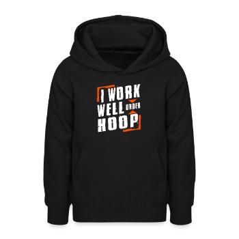 I Work Well Under Hoop Basketball Player Gift - Teenager Hoodie - Schwarz - Vorne - AI Model Teenager Male light (155cm)