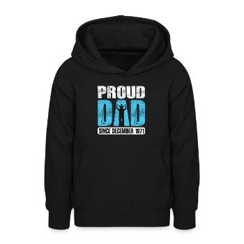 Proud Dad Since December 1971 - Teenager Hoodie - Schwarz - Vorne - AI Model Teenager Male light (155cm)