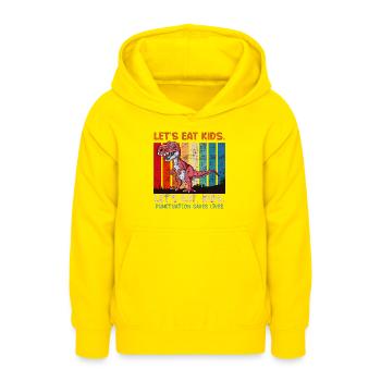 Punctuation marks are important Students eat teachers - Teen Hoodie - yellow - Front - AI Model Teenager Male dark (155cm)