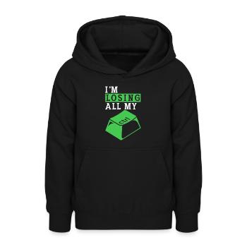 Logiciel de clé informatique de cybersécurité - Sweat à capuche Ado - noir - Devant - AI Model Teenager Male light (155cm)