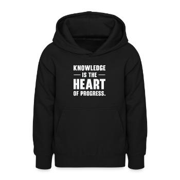 Entrepreneurs Connaissances Citations Progrès des innovateurs - Sweat à capuche Ado - noir - Devant - AI Model Teenager Male light (155cm)