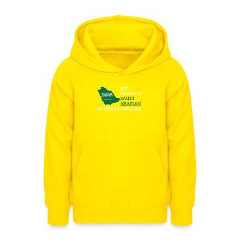 Rien ne me fait peur Mari saoudien - Sweat à capuche Ado - jaune - Devant - AI Model Teenager Male dark (155cm)
