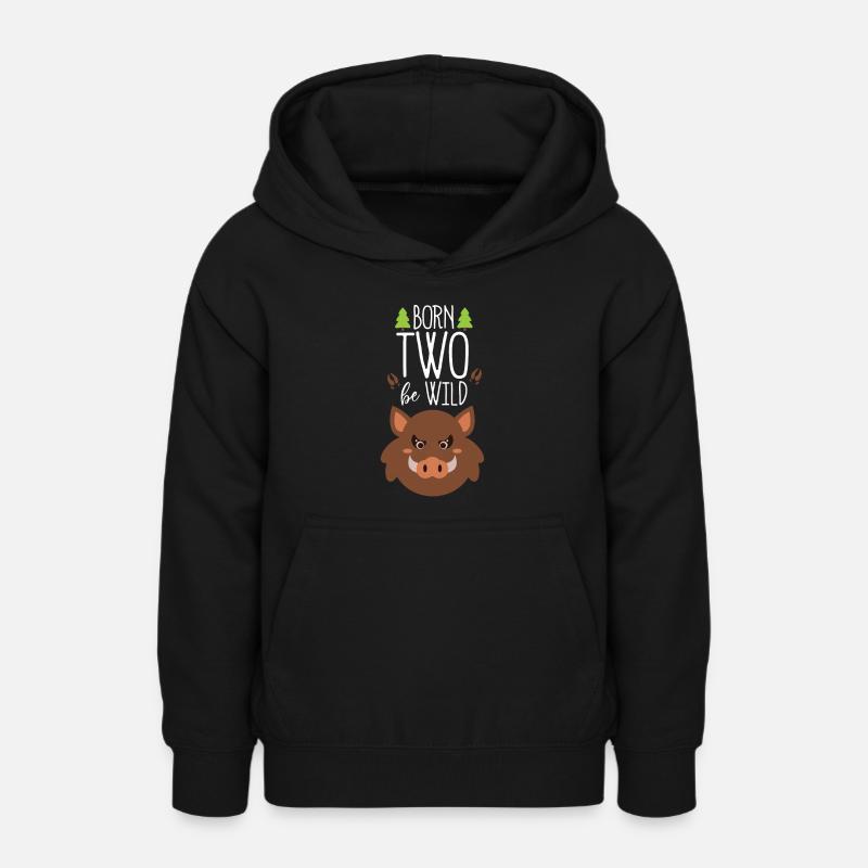 Born Two Be Wild Wild Boar - Sweat à capuche Ado - noir