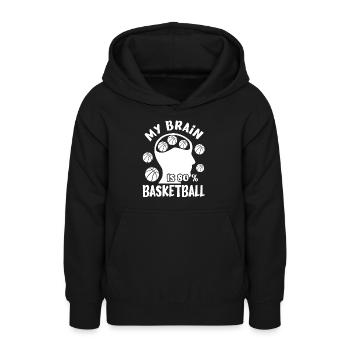 Basketball Player My Brain Is 80 % Basketball Gift - Teenager Hoodie - Schwarz - Vorne - AI Model Teenager Male light (155cm)
