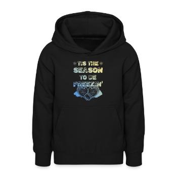 Saison d’hiver - Sweat à capuche Ado - noir - Devant - AI Model Teenager Male light (155cm)