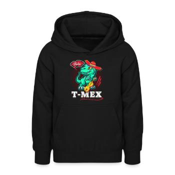 Dinosaure mexicain, Dia-de-los-Muertos, jeu de mots - Sweat à capuche Ado - noir - Devant - AI Model Teenager Male light (155cm)