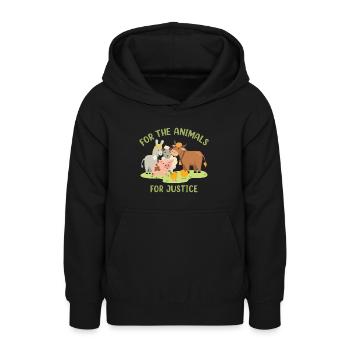 For The Animals, For Justice - Teen Hoodie - black - Front - AI Model Teenager Male light (155cm)