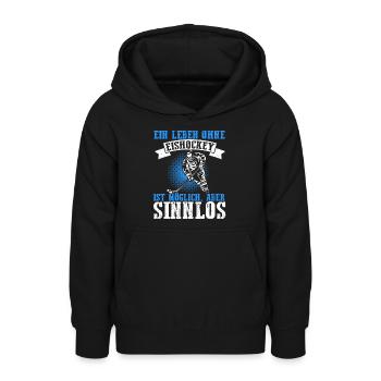 Eishockey Trainer Puck Eis Sport Geschenk Eishocke - Teenager Hoodie - Schwarz - Vorne - AI Model Teenager Male light (155cm)