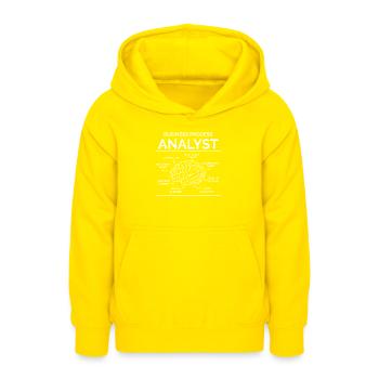 Analyste des processus d’affaires - Sweat à capuche Ado - jaune - Devant - AI Model Teenager Male dark (155cm)
