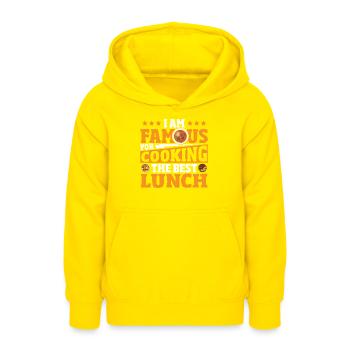 I am Famous For Cooking The Best Lunch Cafeteria - Teen Hoodie - yellow - Front - AI Model Teenager Male dark (155cm)