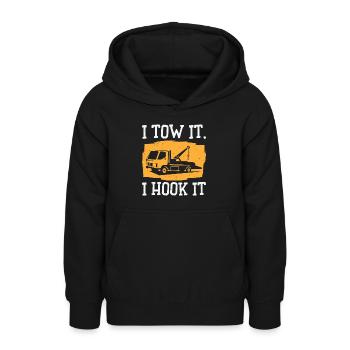 Abschleppwagenfahrer Geschickter Trucker - Teenager Hoodie - Schwarz - Vorne - AI Model Teenager Male light (155cm)