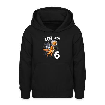 Ich bin 6 Jahre Weltall Dino 6. Geburtstag - Teenager Hoodie - Schwarz - Vorne - AI Model Teenager Male light (155cm)