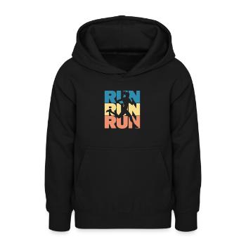 Courir - Sweat à capuche Ado - noir - Devant - AI Model Teenager Male light (155cm)