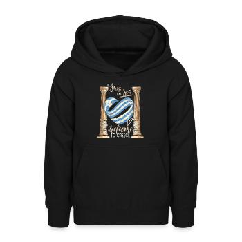 Griechenland, Sonne und Meer Antike Ruinen - Teenager Hoodie - Schwarz - Vorne - AI Model Teenager Male light (155cm)