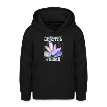 Cristaux ésotériques de guérison cristalline - Sweat à capuche Ado - noir - Devant - AI Model Teenager Male light (155cm)