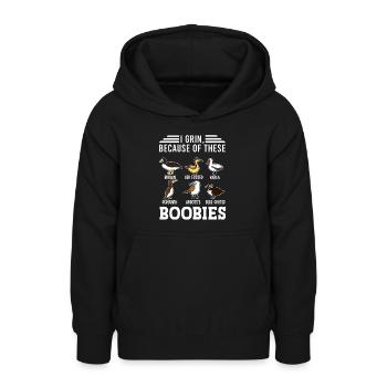 Funny Booby Seabirds Collection - Teen Hoodie - black - Front - AI Model Teenager Male light (155cm)