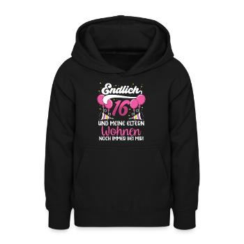 Endlich 16 Meine Eltern Wohnen Immer Noch Bei Mir - Teenager Hoodie - Schwarz - Vorne - AI Model Teenager Male light (155cm)
