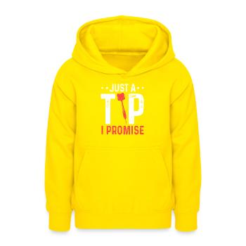 Just A Tip I Promise Darts Jersey Darts Team - Teen Hoodie - yellow - Front - AI Model Teenager Male dark (155cm)