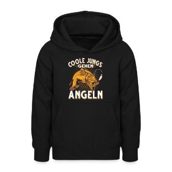 Coole Jungs Gehen Angeln Fischen Angler - Teenager Hoodie - Schwarz - Vorne - AI Model Teenager Male light (155cm)