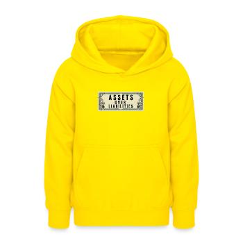 Actifs sur passifs Entrepreneur comptable - Sweat à capuche Ado - jaune - Devant - AI Model Teenager Male dark (155cm)