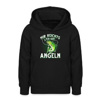 Mir Reichts Ich Geh Angeln Fischen Angler - Teenager Hoodie - Schwarz - Vorne - AI Model Teenager Male light (155cm)