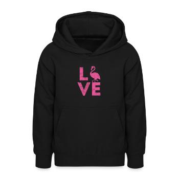 Flamant - Sweat à capuche Ado - noir - Devant - AI Model Teenager Male light (155cm)