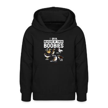 Funny Booby Seabirds Collection - Teen Hoodie - black - Front - AI Model Teenager Male light (155cm)