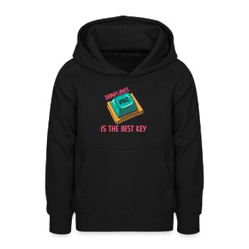 Ingénieur logiciel Clé informatique - Sweat à capuche Ado - noir - Devant - AI Model Teenager Male light (155cm)