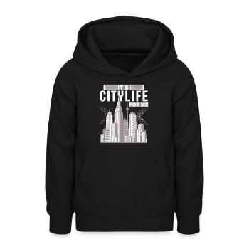 Citylife-Stadtleben Hochhäuser, New York Großstadt - Teenager Hoodie - Schwarz - Vorne - AI Model Teenager Male light (155cm)